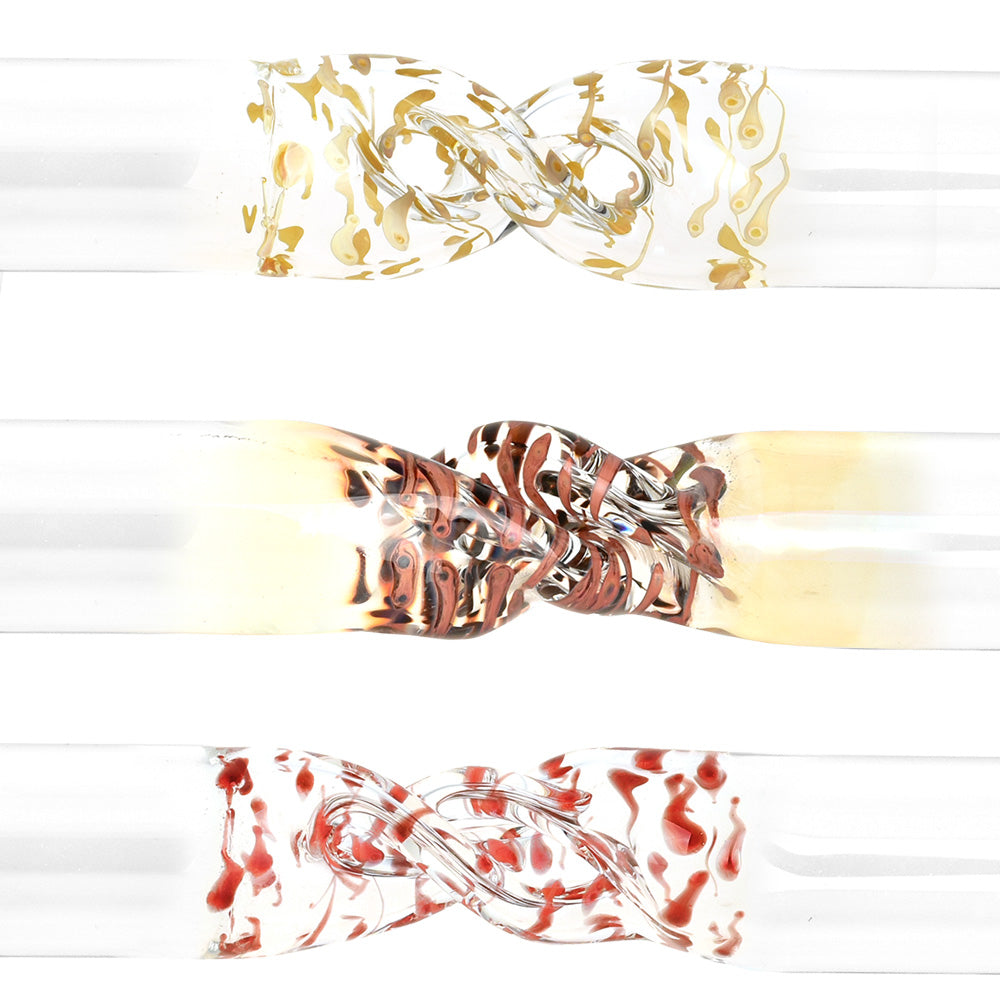 Phoenix Rising Twisted Steamroller Hand Pipes in 3 Colors, 8-Inch, Top View