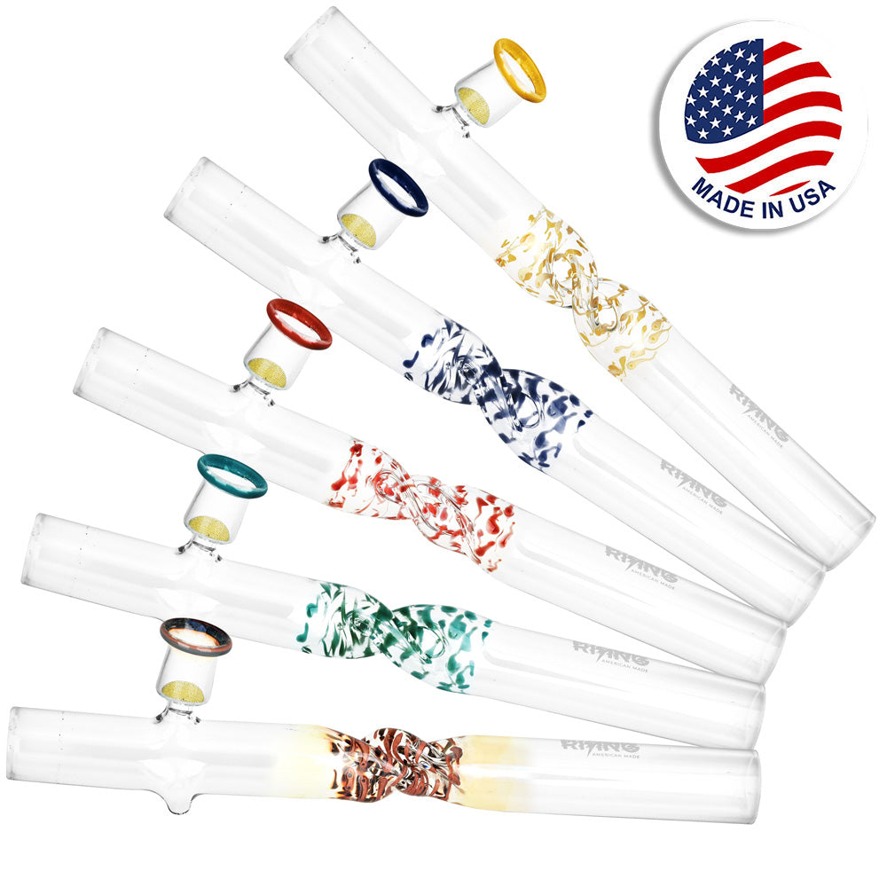 Assorted Phoenix Rising Twisted Steamroller Hand Pipes - 8-inch with Colorful Accents