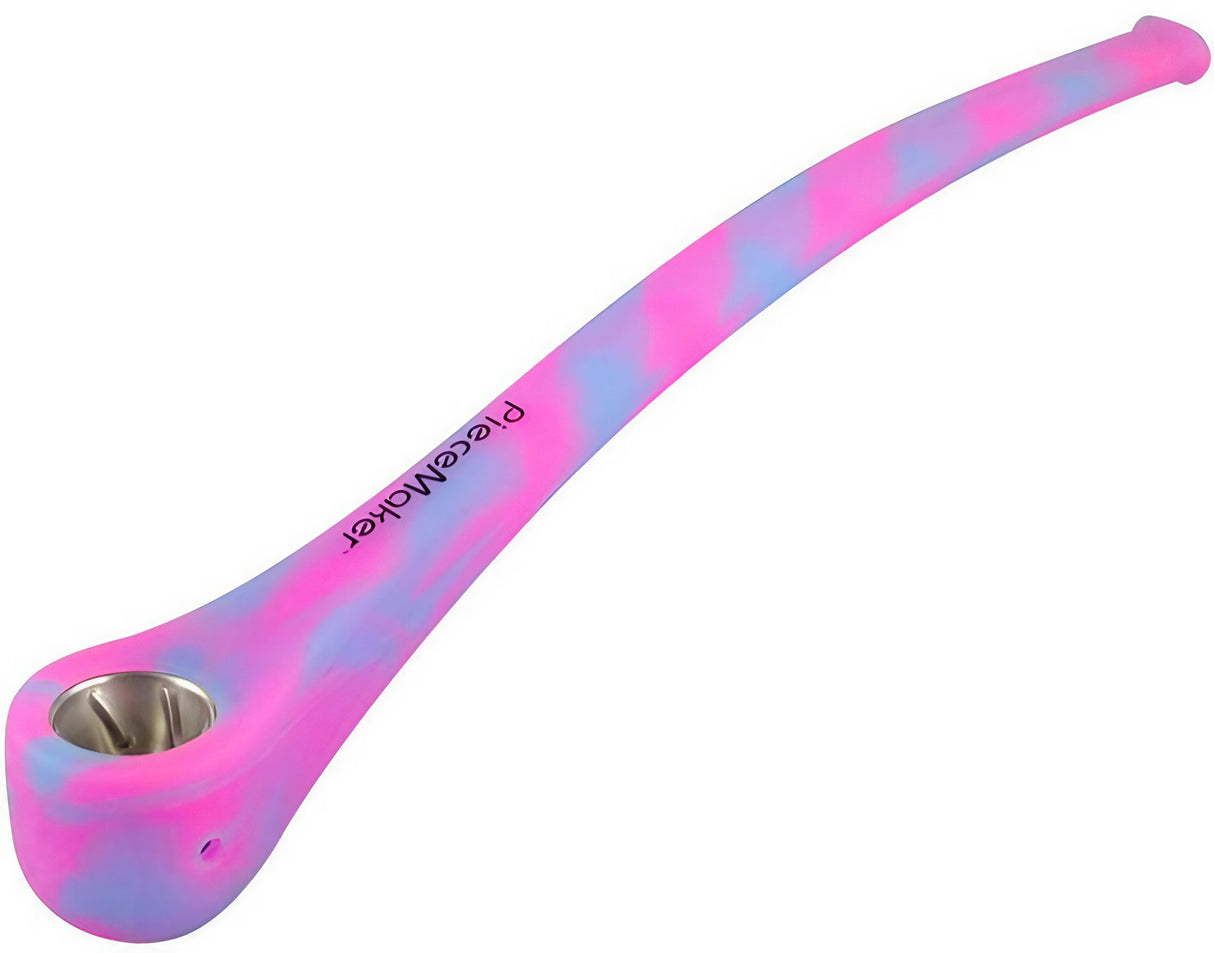 PieceMaker Konjuror 12" Silicone Pipe in Pink - Durable, Easy to Clean, Side View