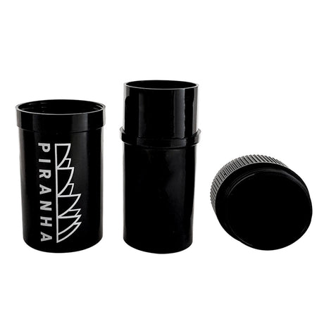 Piranha Crush Can 3-Piece Grinder Storage Combo in black, front view on white background