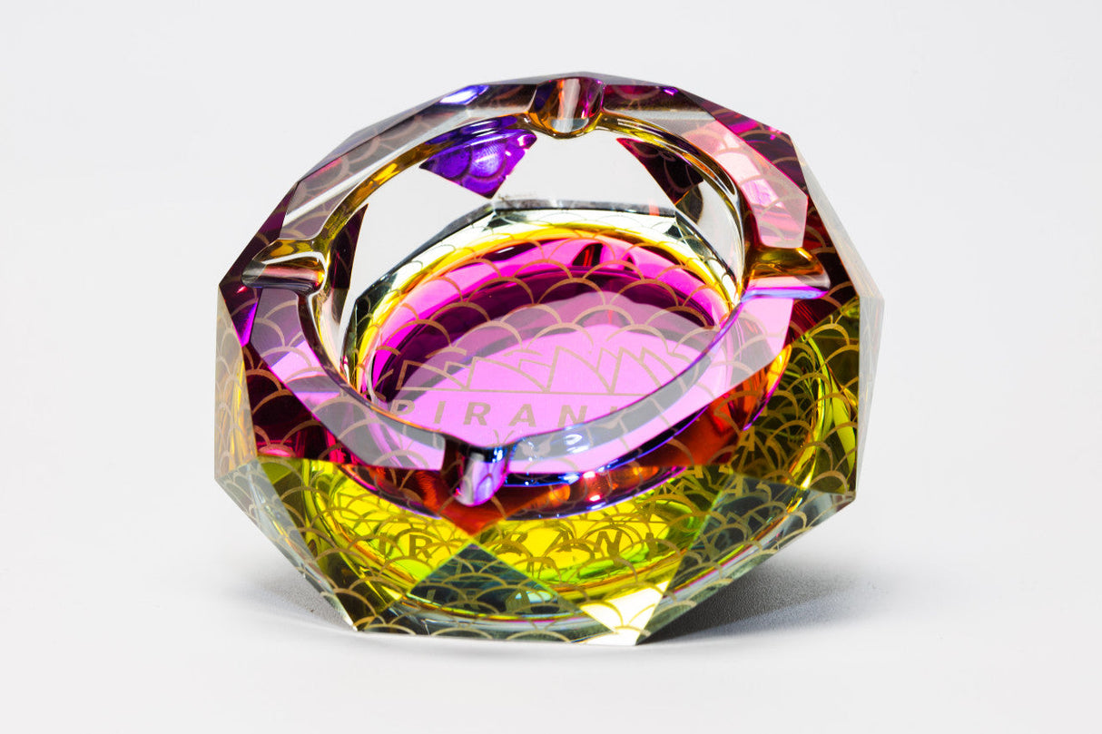 Piranha Glass Anise Star Ashtray in Borosilicate Glass, Heavy Wall, Front View