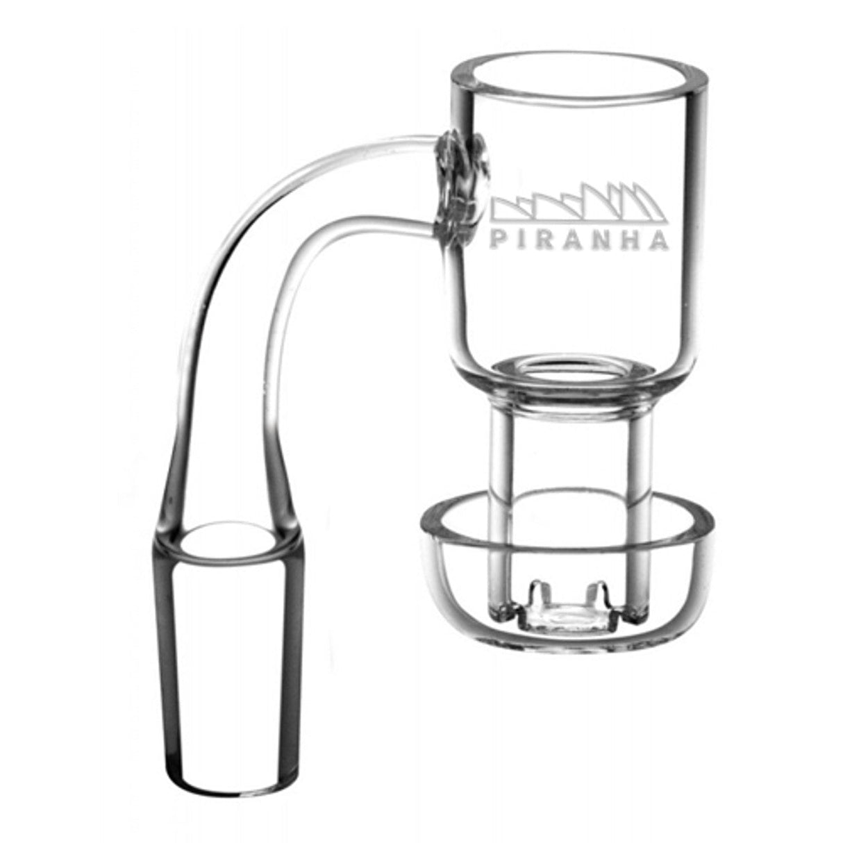Piranha Quartz Terp Vacuum Banger Nail for Dab Rigs, Clear Side View