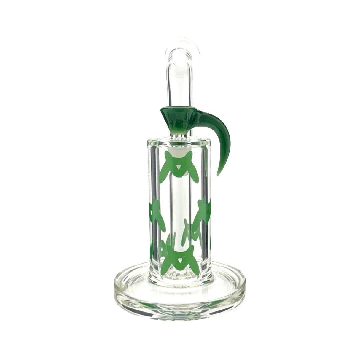9" X 7 Mm One Of One Green Bat Type Bubbler Laidback Neck