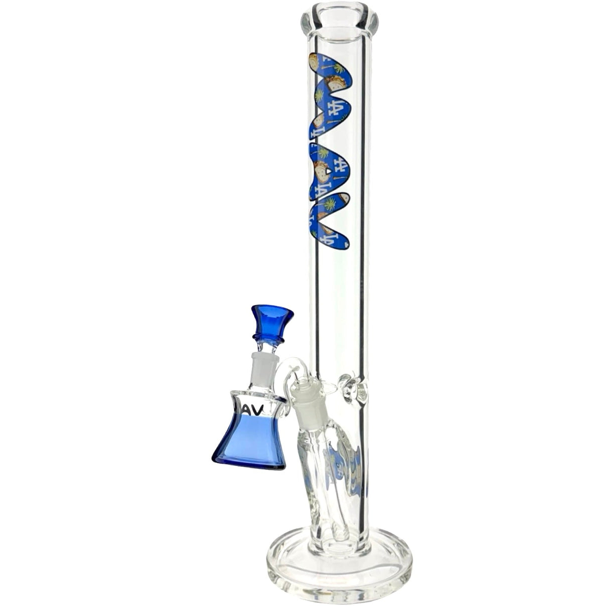 18" X 9mm Los Angeles Slab Straight Bong + Dry Ash Catcher Combo