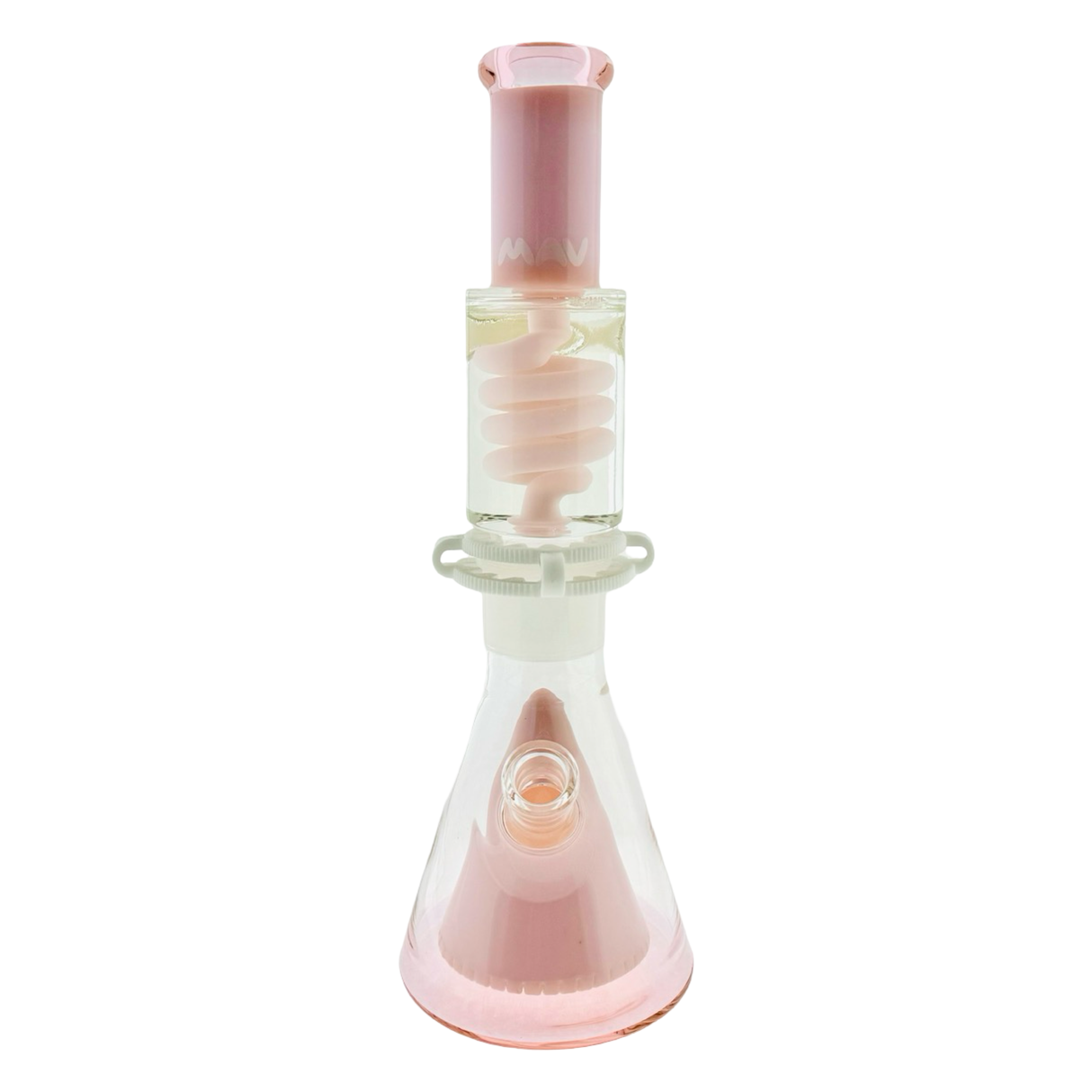 Os90 Oversized Slitted Pyramid Beaker Freezable Coil System - Milky Pink