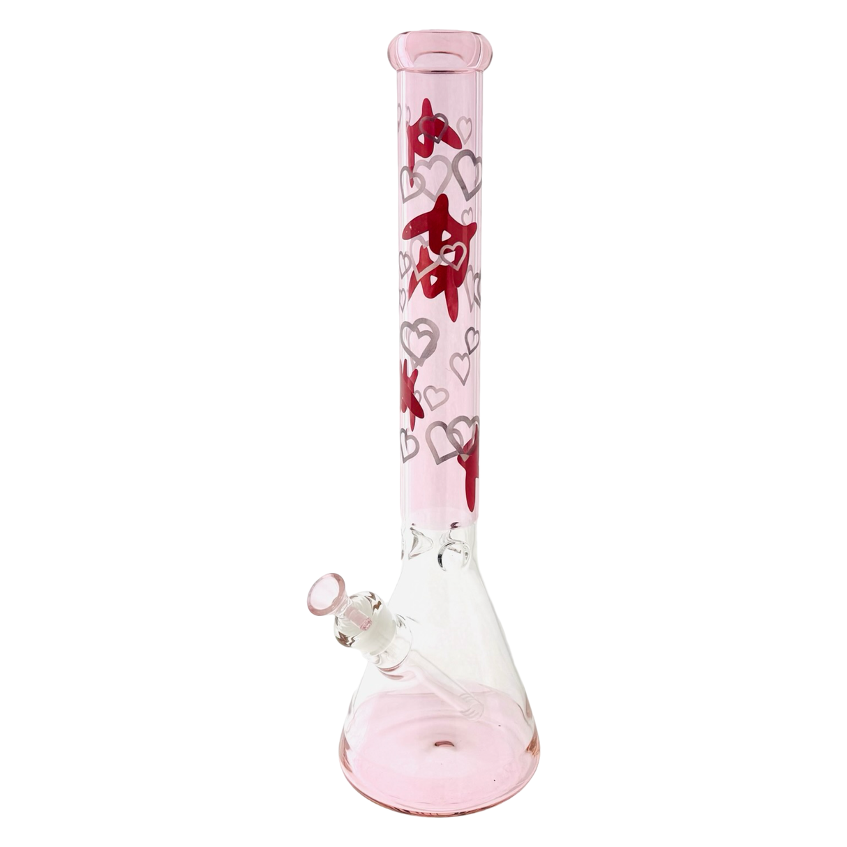 18" X 5mm One Of One Pink Love Heart Lasered Bong
