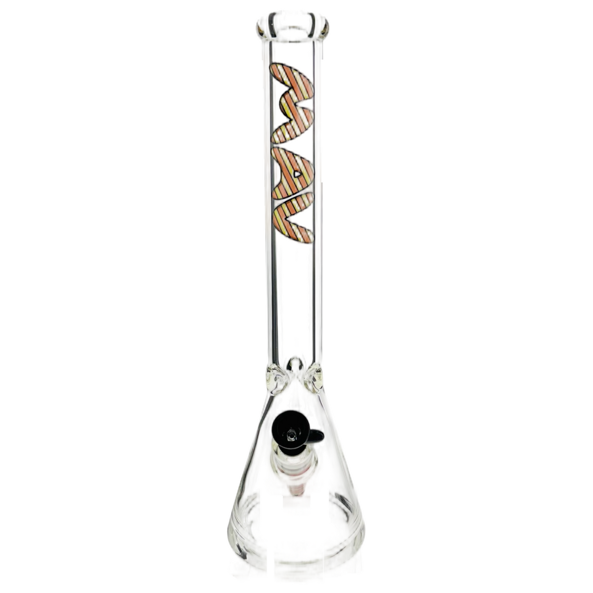 18" 9mm Classic Beaker Bong Wigwag Stem Match Rasta