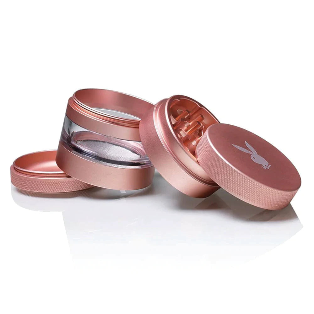 Playboy x RYOT Rose Gold Aluminum Jar Body Grinder, 4-Part Design, 2.2" Diameter