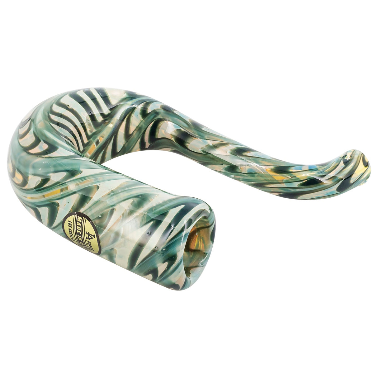 LA Pipes Compact Sherlock Hand Pipe with Fumed Color Wrap Design - Side Angle View