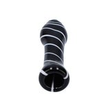 Compact Striped Glass Chillum Pipe in Amber & Black, Portable 3.25" Hand Pipe by Valiant Distribution