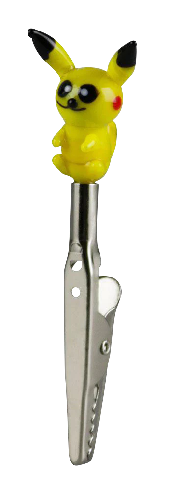 Pokey Dude Memo Clip with cartoon character top, 3" size, front view on white background