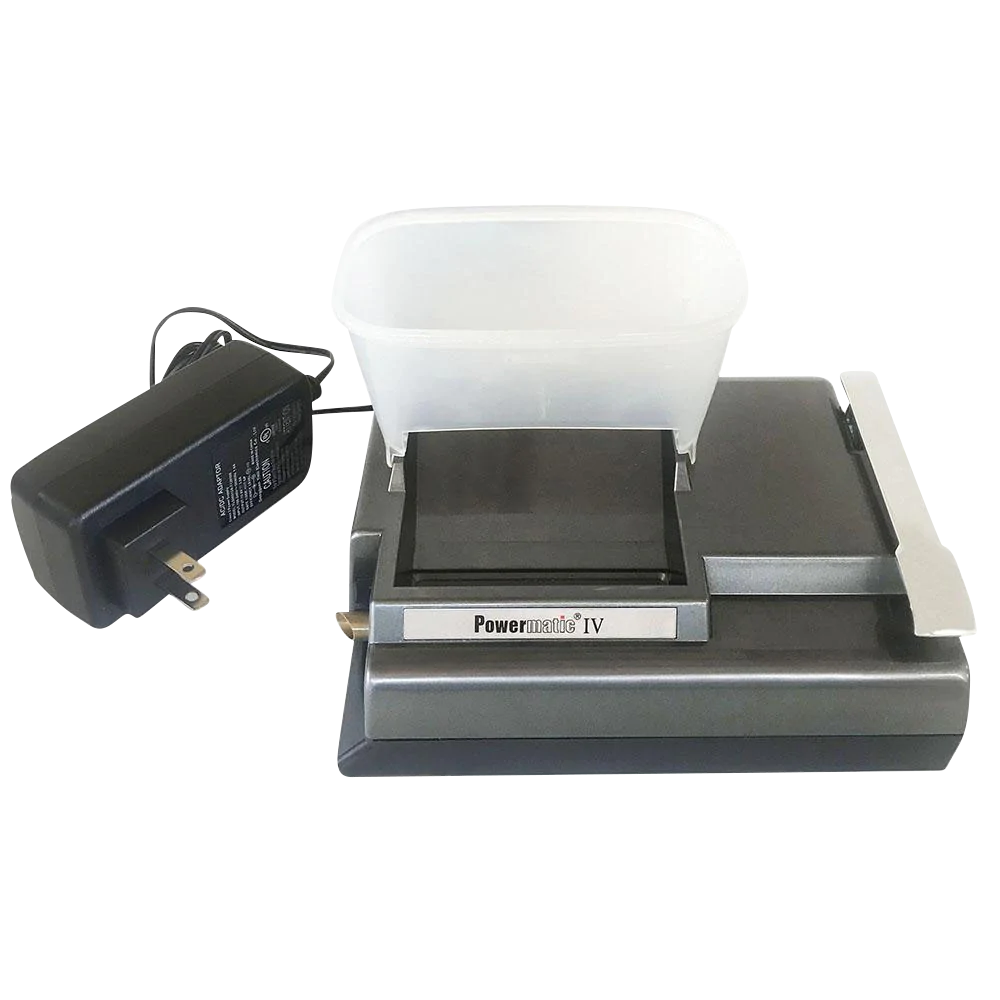 Powermatic IV Electric Cigarette Injector for 100mm and King Size, front view on white