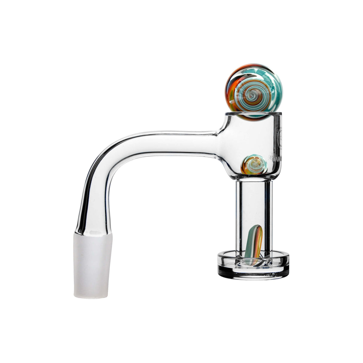 DANK BANGER Premium Full Weld Quartz Banger Combo Set, 25mm Male Joint, Side View