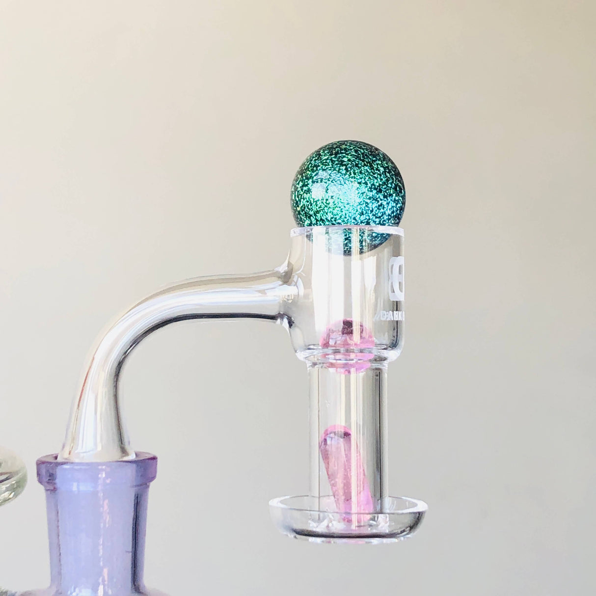 Dank Banger Quartz Terp Slurper Combo Set, 25mm, with 14mm Male Joint, Side View