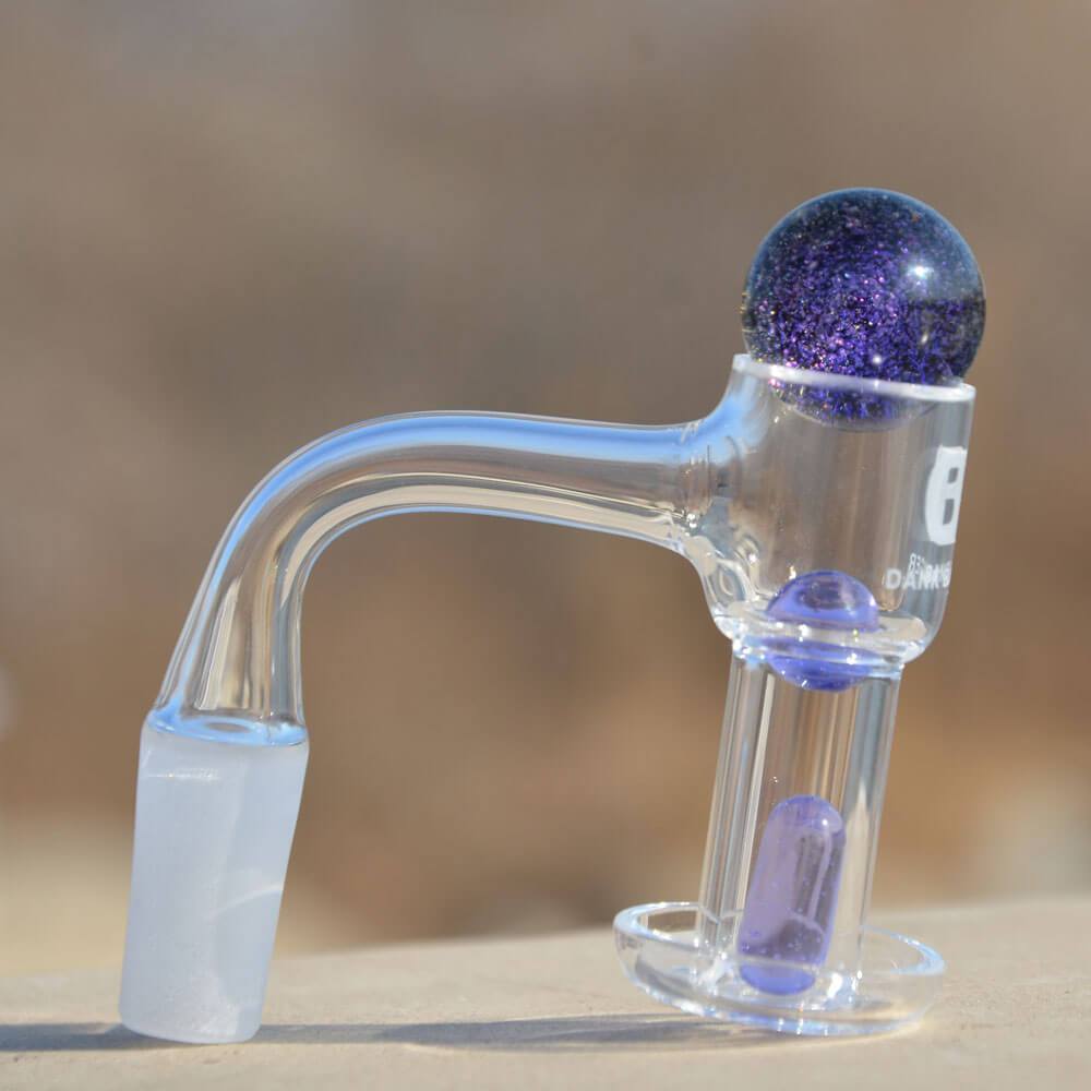 Dank Banger Quartz Terp Slurper Combo Set, 25mm, 14mm Male Joint, Full Weld Side View