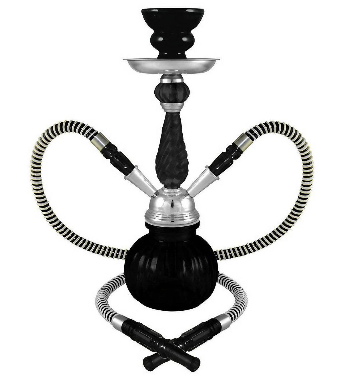 Premium Hookah Posh 12" 2-Hose Ceramic Hookah, front view on a white background