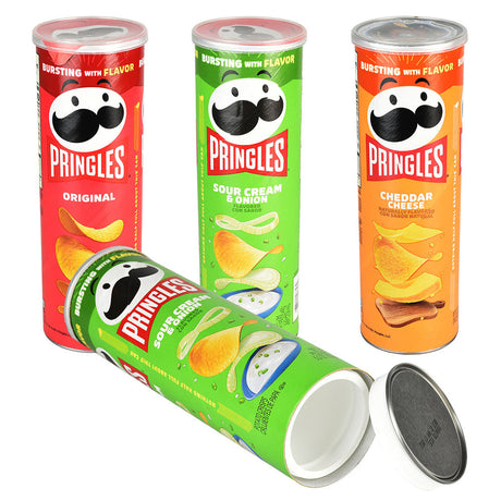 Pringles Chips Diversion Stash Safe set of three flavors with one open lid