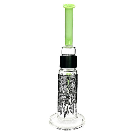 Prism Drippy Honeycomb Water Pipe, 12.5" Tall, Borosilicate Glass, Black Accents, Front View