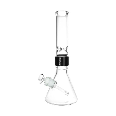 Prism Standard Beaker Water Pipe 14" Clear Borosilicate Glass Front View with Downstem and Bowl