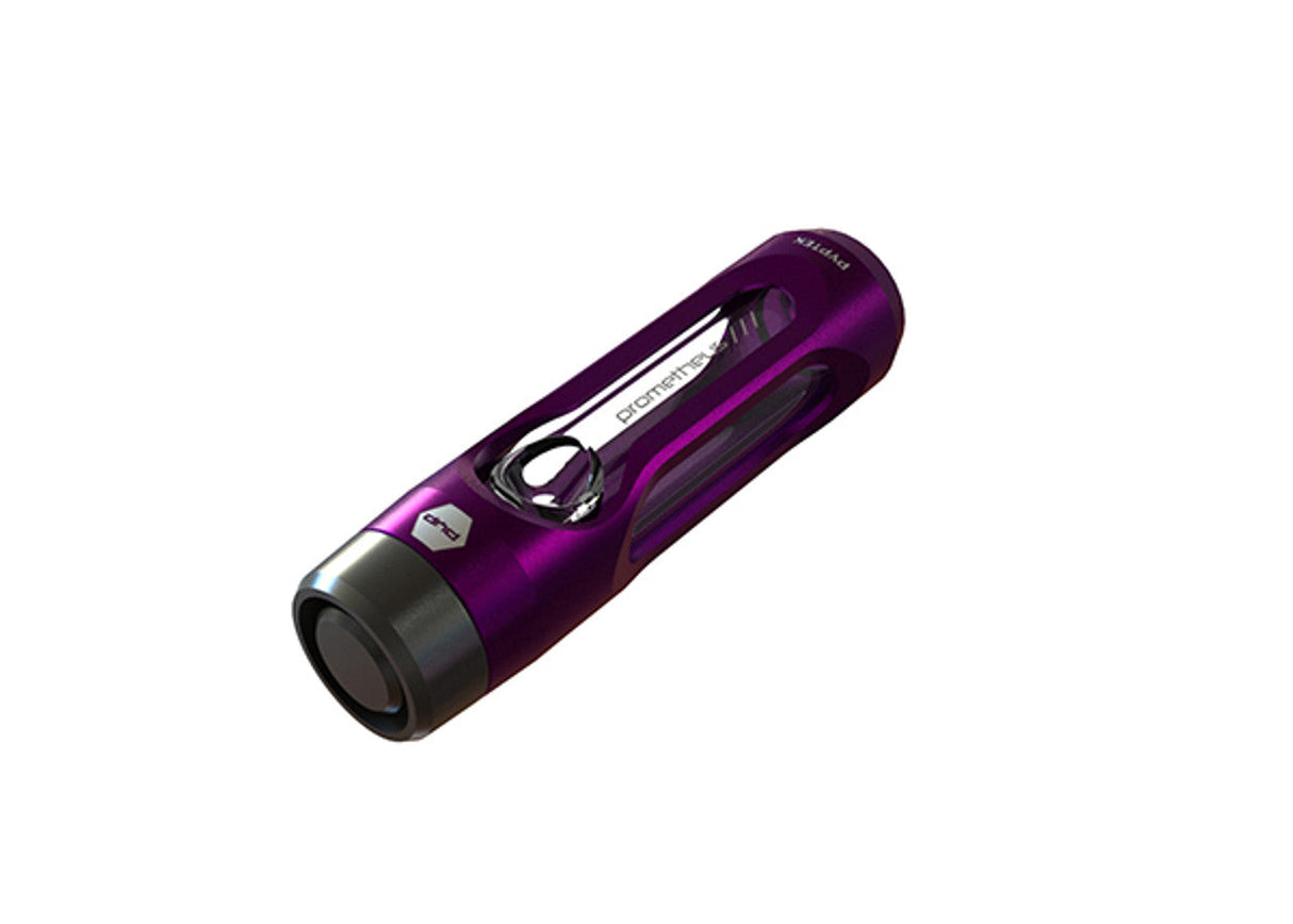 Pyptek Prometheus Dreamroller in purple, compact aluminum and glass steamroller pipe, side view