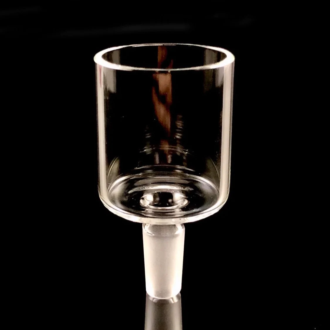 The Stash Shack Proxy Glass Adapter for concentrates, front view on black background