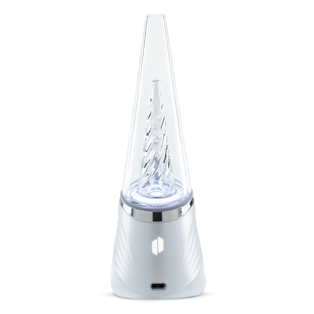 Puffco Peak Pro Vaporizer in Black, sleek smart rig with LED light, 1700mAh, front view on white bg