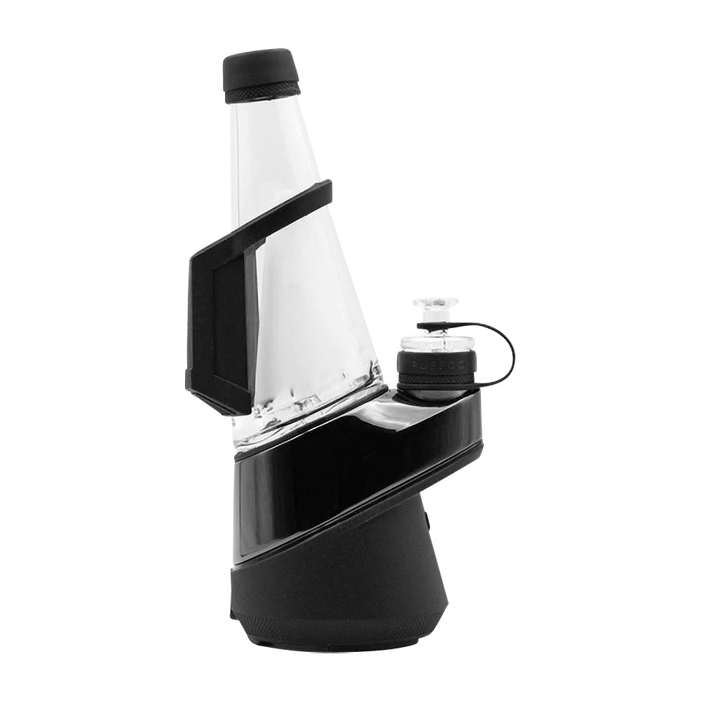 Puffco Peak Black Travel Pack for Vaporizers, Silicone Side View on White Background