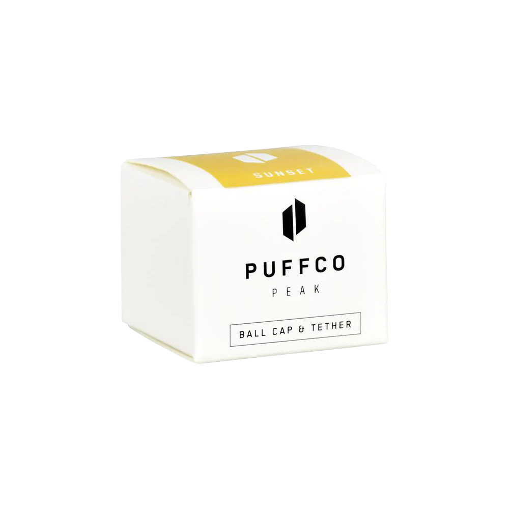 Puffco Peak Color Ball Carb Cap & Tether in packaging on white background