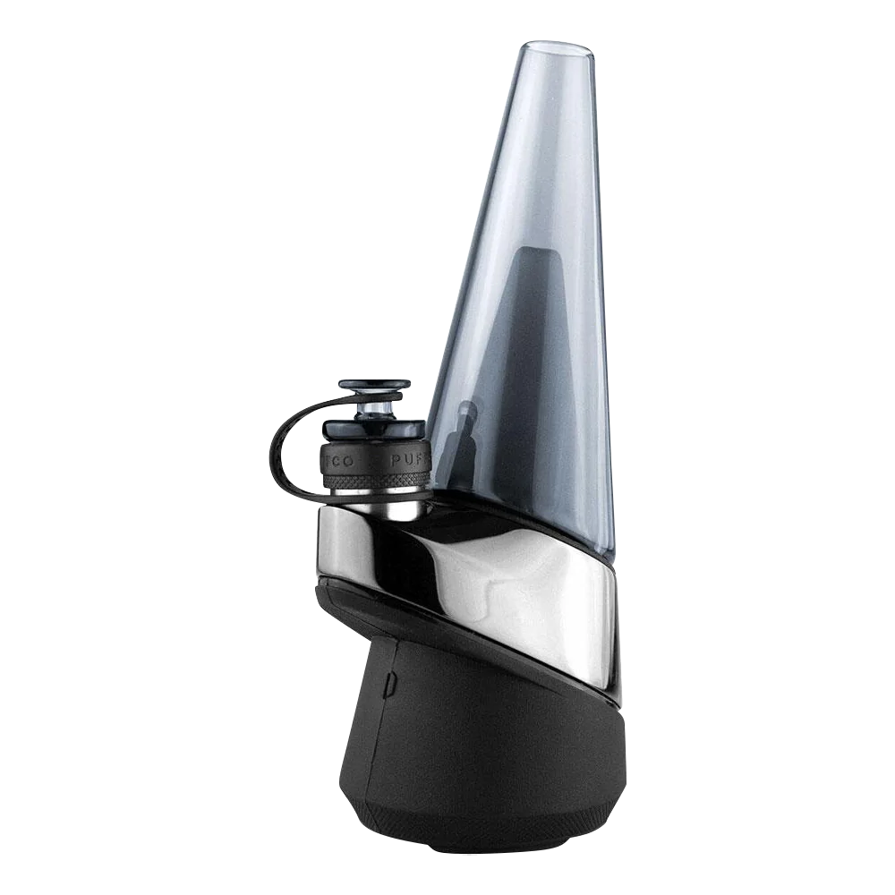 Puffco Peak Colored Glass Attachment for E-Rigs, side angle on seamless white background