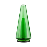 Puffco Peak Green Borosilicate Glass Attachment for E-Rigs, Front View on Seamless White