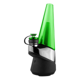 Puffco Peak Green Borosilicate Glass Attachment for E-Rig, Side View on White Background