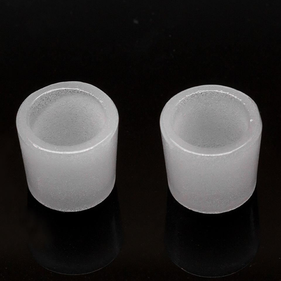 Puffco Peak Gavel Bowl twin set for concentrates, clear frosted glass on black background