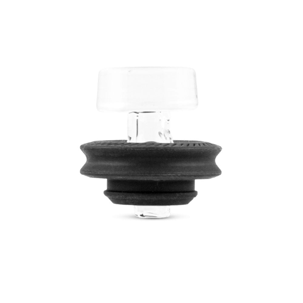 Puffco Peak Pro Directional Ball Carb Cap in Black, front view on white background, for precise vapor control