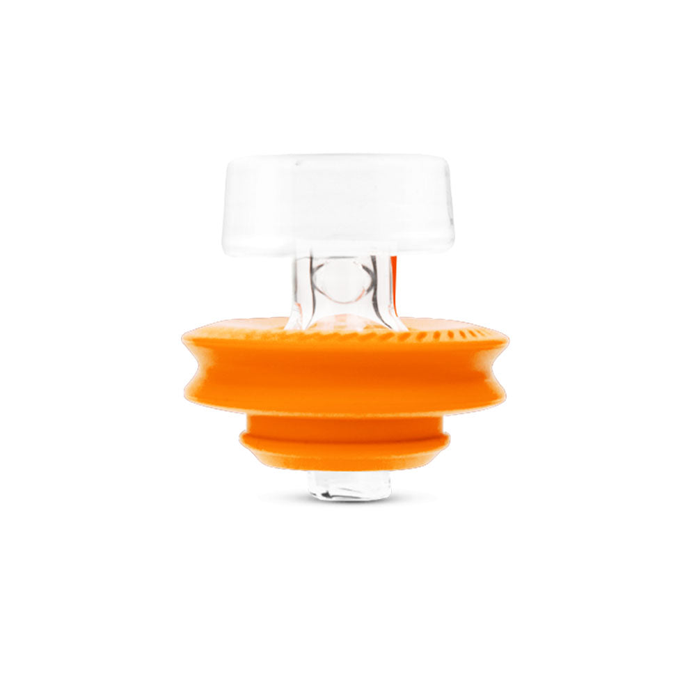 Puffco Peak Pro Directional Ball Carb Cap in Orange - Thick Glass for Vaporizers