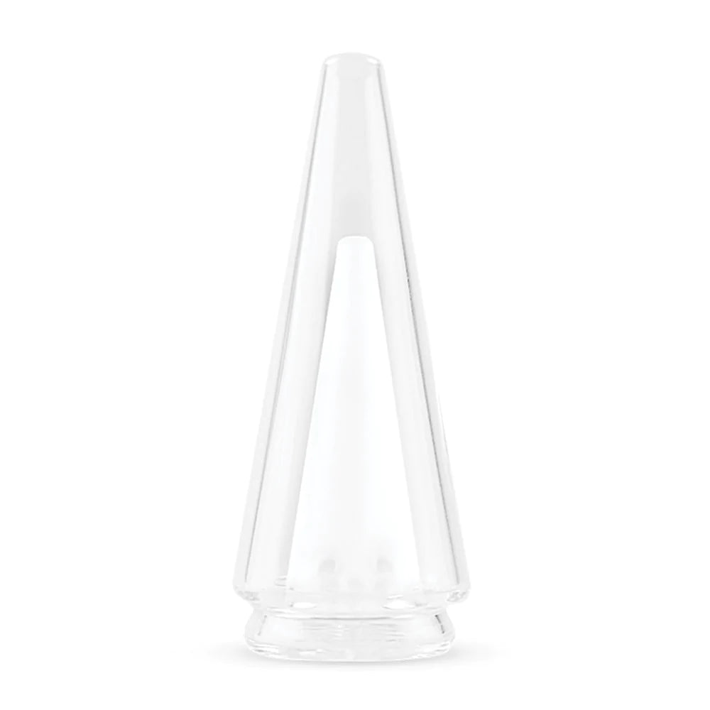 Puffco Peak Pro Replacement Glass, clear borosilicate, heavy wall, front view on white background