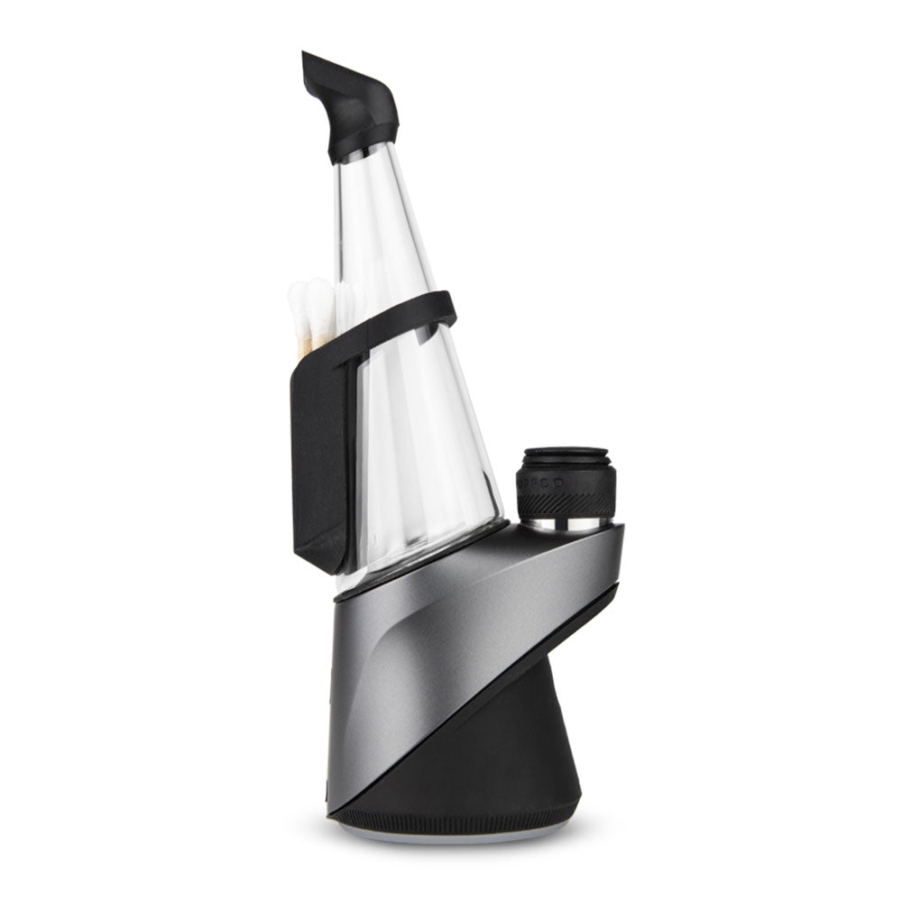 Puffco Peak Pro Travel Pack in Black, silicone accessories for vaporizers, side view on white background