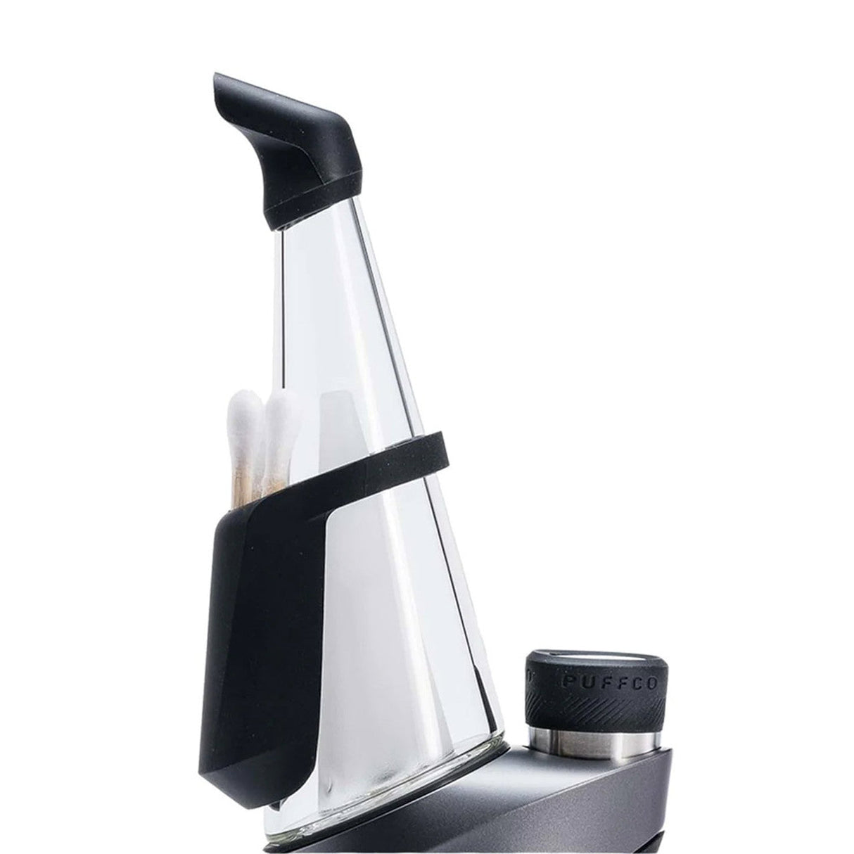 Puffco Peak Pro Travel Pack V2 in black, silicone accessories for e-rig, angled view