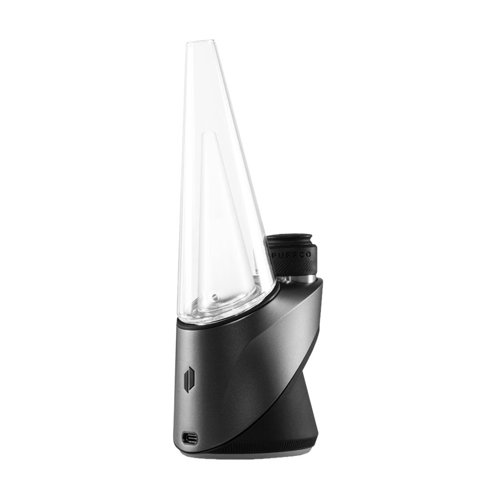Puffco Peak Pro Vaporizer in Black, 7" Portable Dab Rig for Concentrates, Side View