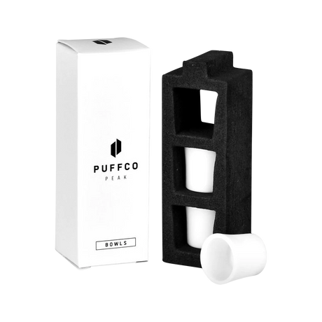 Puffco Peak 3-Pack Ceramic Bowls for Concentrates, with Box and Foam Insert