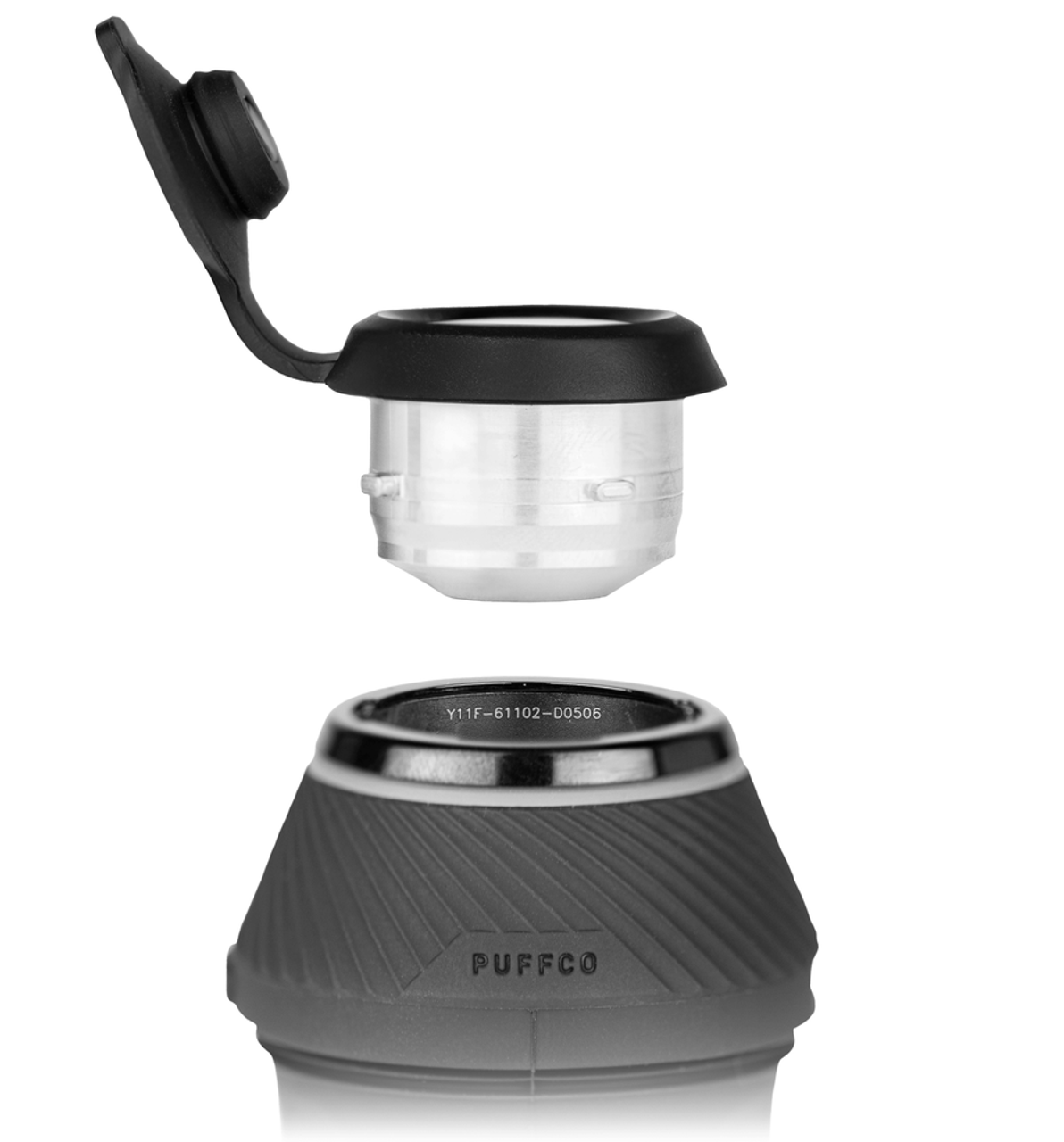 Puffco Proxy Vaporizer in black, portable ceramic and glass design with battery power, front view