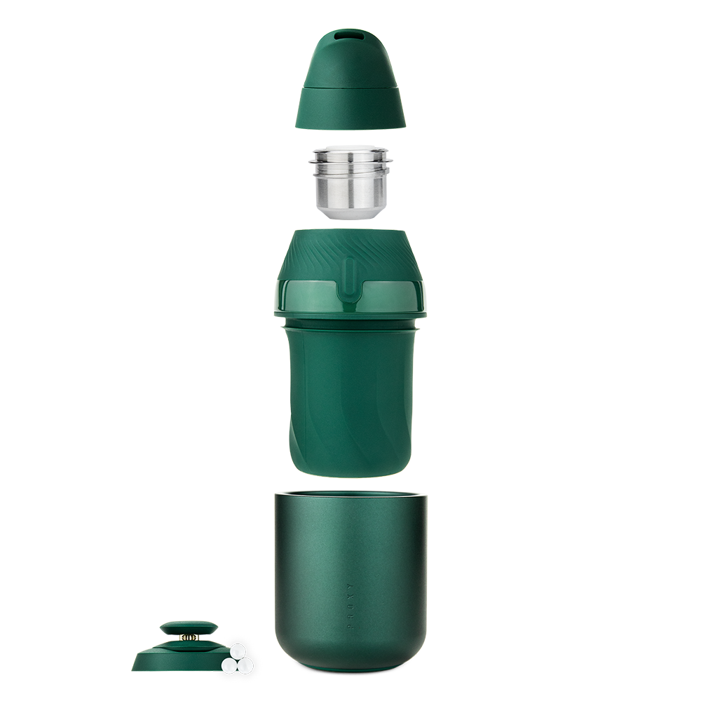 Portable Puffco Proxy Core concentrate vape in Pine, a battery powered e-rig with four preset heat settings