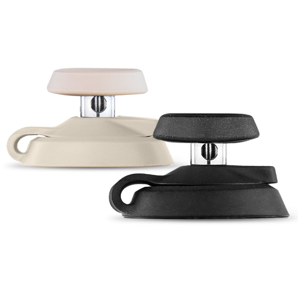 Puffco Proxy Joystick Caps in black and cream, side view, for precise vapor flow control