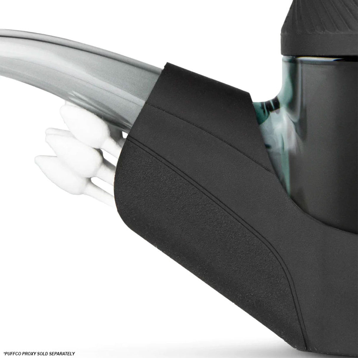 Close-up of Puffco Proxy Travel Pack and Ball Cap in Black for Dab Rigs