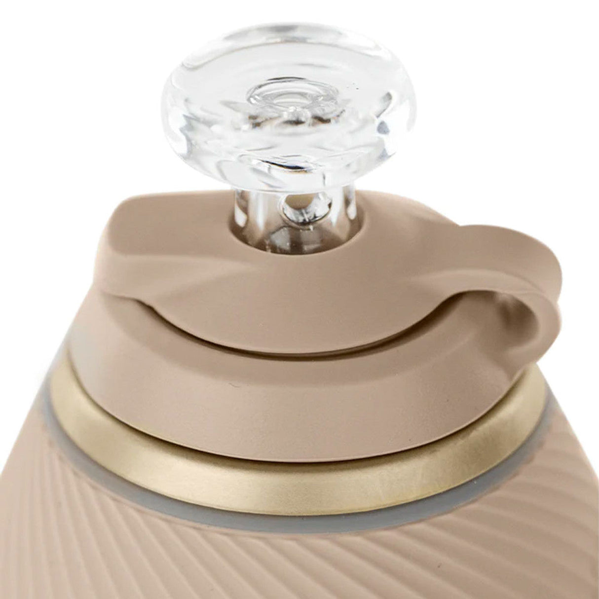 Puffco Proxy Travel Pack in Desert Storm color, silicone grip, with clear ball cap, top view