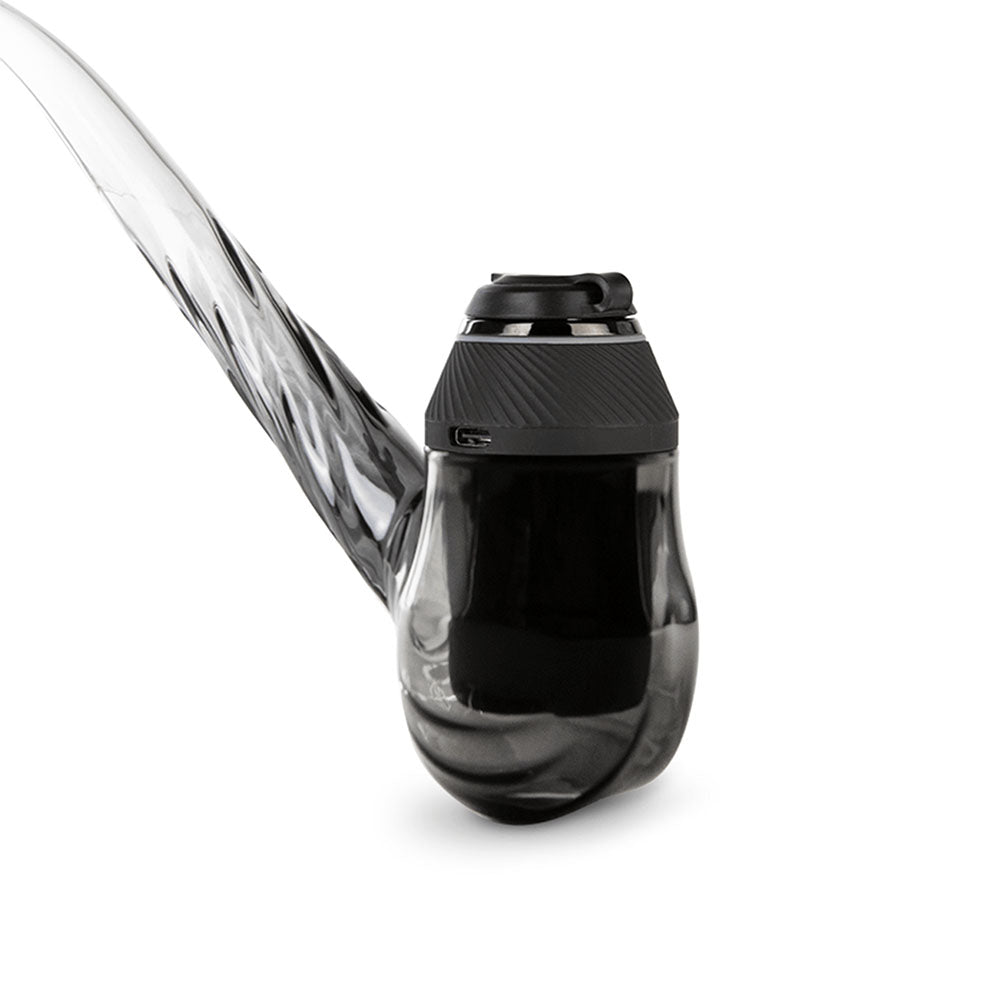 Puffco Proxy Wizard Pipe Attachment, clear glass, angled side view, for dabbing concentrates