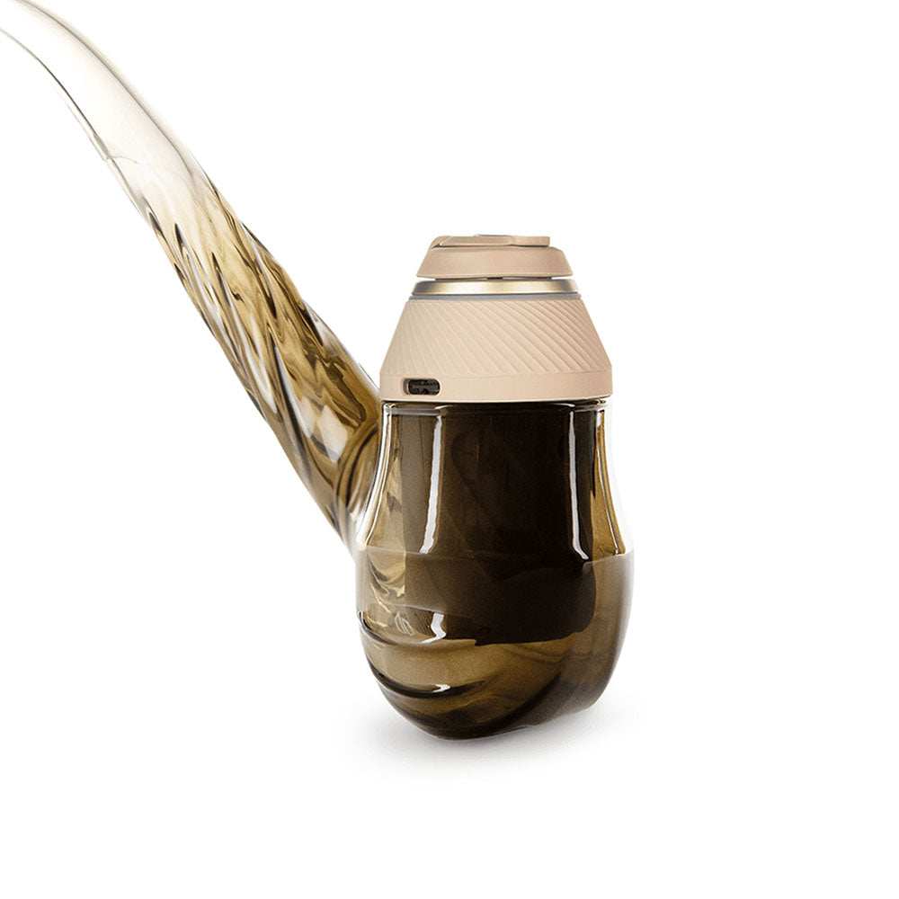 Puffco Proxy Wizard Pipe Attachment, clear glass, angled view, for dabbing concentrates