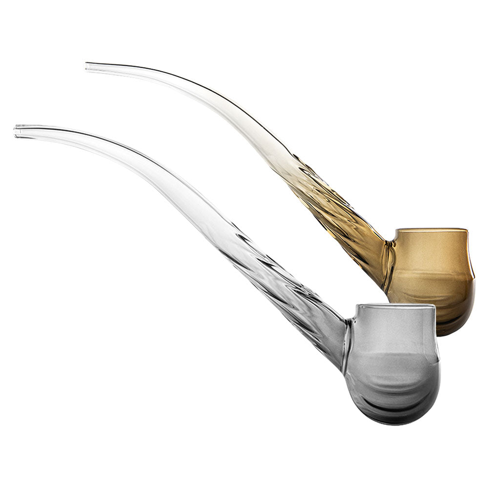 Puffco Proxy Wizard Pipe Attachments in clear and amber, side view, for concentrates