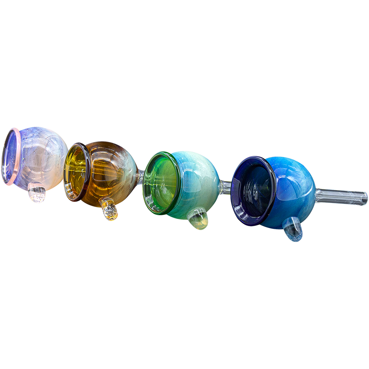 LA Pipes Pull-Stem Giant Bowl Slides in various colors, side view on white background