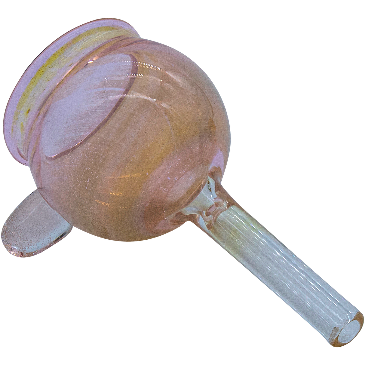 LA Pipes Pull-Stem Giant Bowl Slide in Pink, Borosilicate Glass, Grommet Joint - Side View