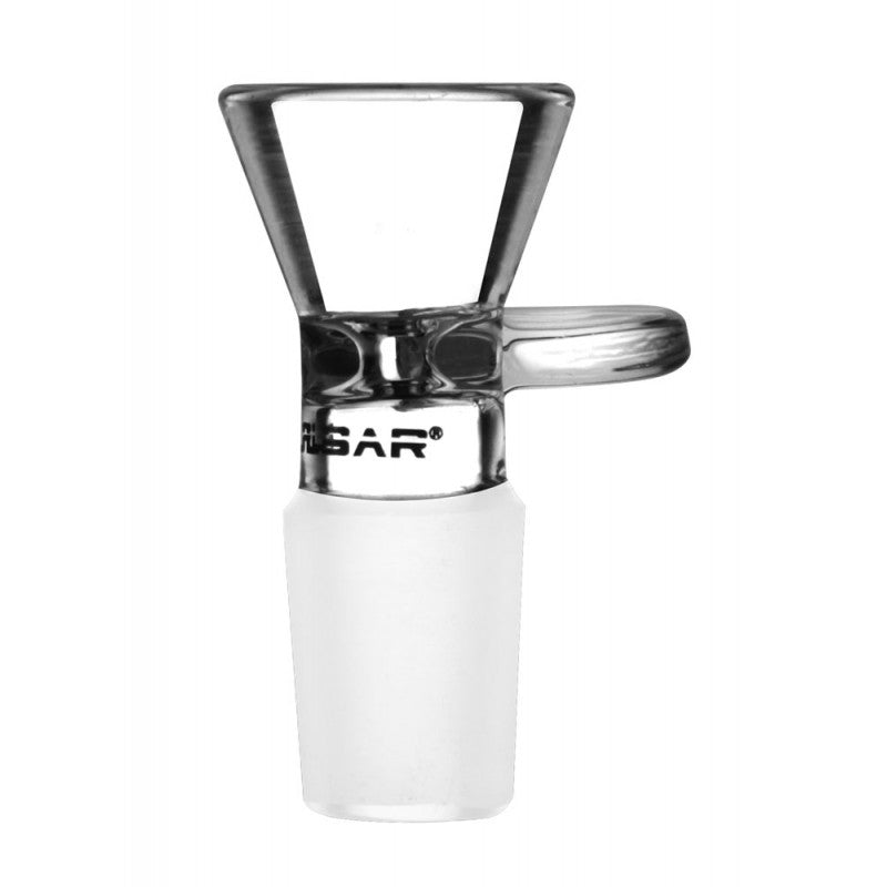 Pulsar 18.8mm Male Herb Slide Bowl for Bongs, Borosilicate Glass, Front View